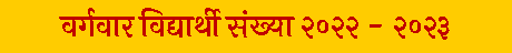 Text Box: वर्गवार विद्यार्थी संख्या २०२२ - २०२३